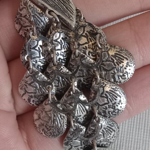 Long Silver Toned and Multicolored Rhinestone Encrusted Peacock Pendant Necklace - Picture 6 of 8